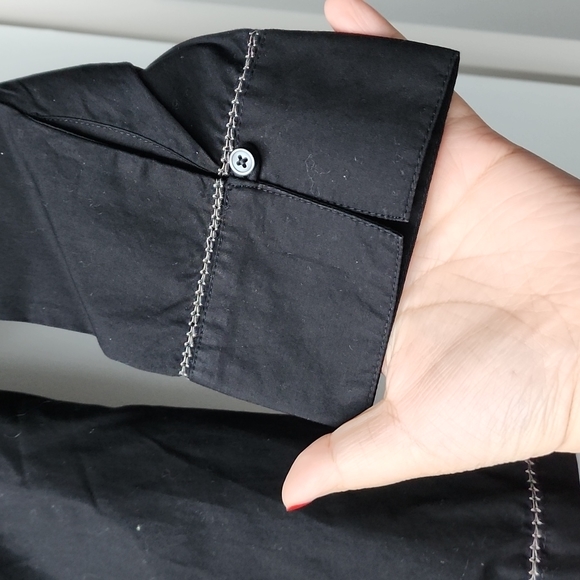 Vintage LOFT Embroidered Trim Button Down Shirt - Picture 4 of 5